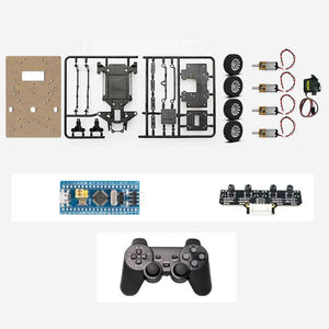 4-Wheel Differential + Ackerman Smart Car Kit Line Follower Car (STM32F103C8T6 Core Board + Controller)