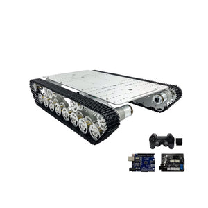 UNO R3 T800S Silver Tank Chassis Robot Chassis w/ Main Control Board + Expansion Board + Controller