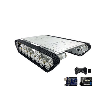 UNO R3 T800S Silver Tank Chassis Robot Chassis w/ Main Control Board + Expansion Board + Controller