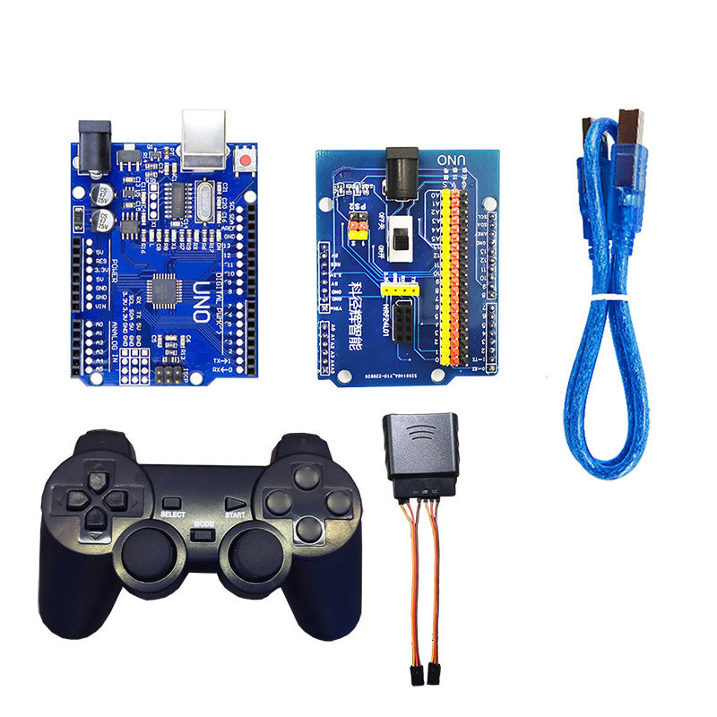 Expansion Board + Motherboard + Remote Controller (Wired Receiver) for Ar-duino UNO R3 Robotic Arm