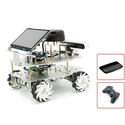 Mecanum Wheel ROS Car Robotic Car With 7&quot; Touch Screen A1 Customized Radar For Raspberry Pi 4B 2GB