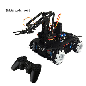 AGV Robot Car Chassis Unassembled w/ Mecanum Wheel Metal Gear Motor Wireless Controller Robot Arm