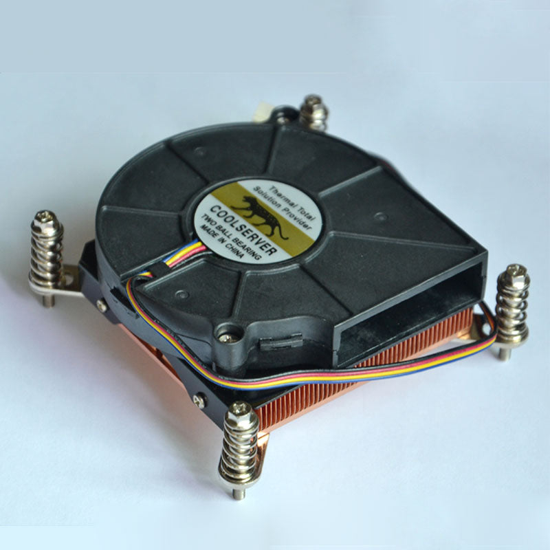 Coolserver 1U 1366 CPU Cooling Fan 2000-5000RPM High Speed 4-Pin PWM CPU Radiator 12V Support Temperature Control