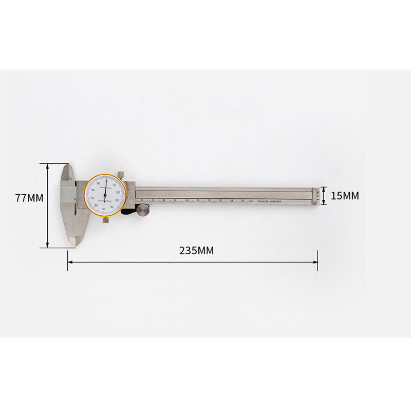KC59 150mm Metric Dial Caliper Gold-Edged Shockproof Vernier Caliper Carbon Steel Measuring Tool