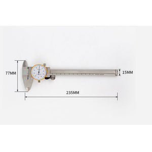 KC59 150mm Metric Dial Caliper Gold-Edged Shockproof Vernier Caliper Carbon Steel Measuring Tool