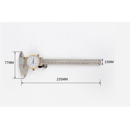 KC59 150mm Metric Dial Caliper Gold-Edged Shockproof Vernier Caliper Carbon Steel Measuring Tool