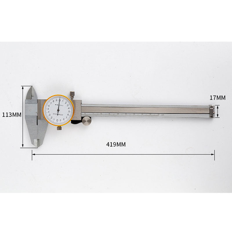 KC125-300 300mm Dial Caliper Gold-Edged Shockproof Vernier Caliper Carbon Steel Measuring Tool