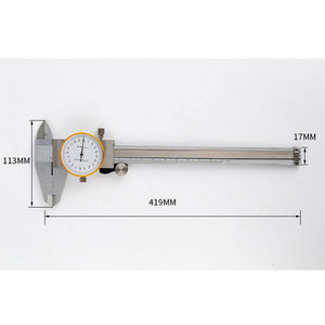 KC125-300 300mm Dial Caliper Gold-Edged Shockproof Vernier Caliper Carbon Steel Measuring Tool