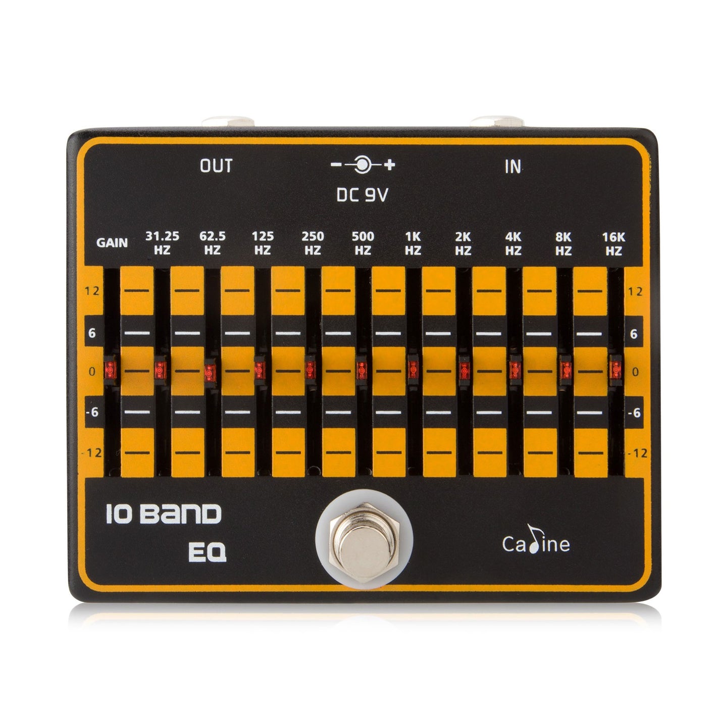 10-Band EQ Effects Pedal 9V DC Electric Guitar/Bass Equalizer Pedal Support Gain Adjustment