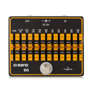 10-Band EQ Effects Pedal 9V DC Electric Guitar/Bass Equalizer Pedal Support Gain Adjustment