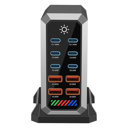 HW186 660W 10-IN-1 USB Charger Station Gallium Nitride Fast Charging Station Built-in Multi-protection System