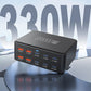 HW-66 330W Mini Portable USB Charger Station Gallium Nitride Fast Charging Station Built-in Multi-protection System