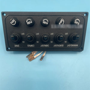 5-Wire Combination Switch BK Waterproof Lifeboat Switch for Marking Light/Search Light/Cabin Light/Compass/Spare Control