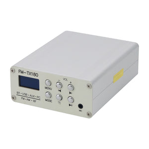 HamGeek FM-TX180 75MHz-108MHz Bluetooth Stereo FM Radio Transmitter with 0.96" Screen AM Shortwave Signal Transmitter