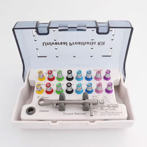 15-60N.cm Universal Prosthetic Kit Dental Implant Torque Wrench Kit with Torque Ratchet &amp; 16 Drivers