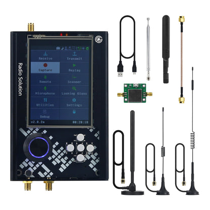 HamGeek 1MHz-6GHz HackRF One R10 V2.0.x + Portapack H2M w/ Metal Shell + 5 Antennas + USB Cable + LNA