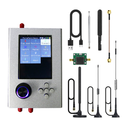 1MHz-6GHz SDR Radio Unassembled HackRF One R9 V2.0.0 + Portapack H2 With 3.2&quot; Screen Antennas