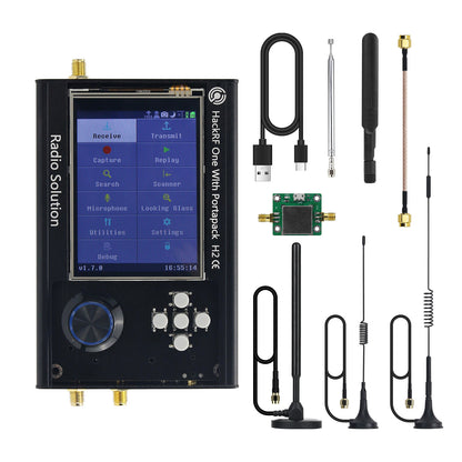 1MHz-6GHz V2.0.0 SDR Radio HackRF One R9 + Portapack H2 Assembled + 5 Antennas + USB Cable + LNA