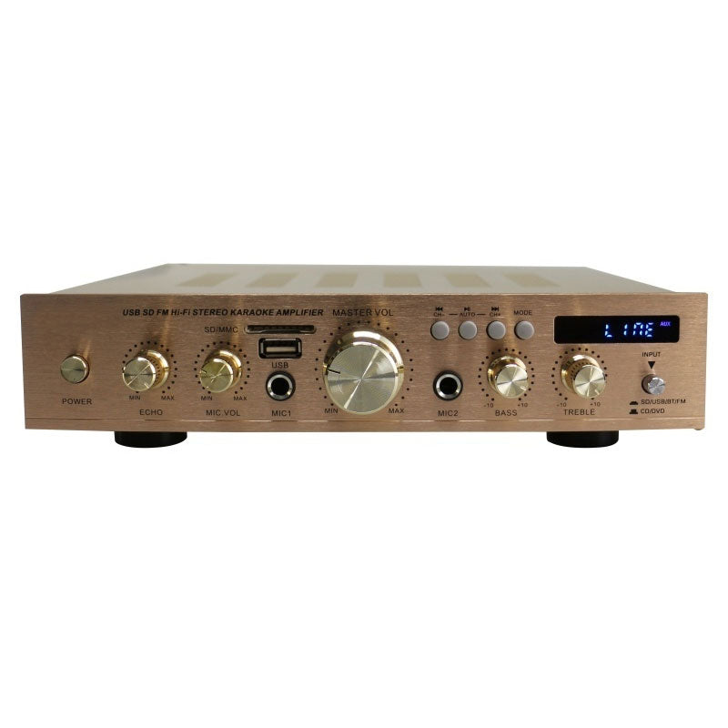 SUNBUCK Golden AV-338ST 300W Digital High Power Audio Amplifier Bluetooth 5.0 HiFi Stereo Power Amplifier with LED Screen