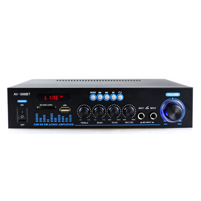 SUNBUCK AV-569BT 60W+60W Bluetooth5.0 Power Amplifier Home/Karaoke HiFi Audio Amplifier