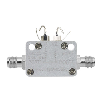 10M-10GHz RF Bias Tee DC50V Bidirectional Feed Coaxial Bias Tee with SMA Female Connector RF Accessory