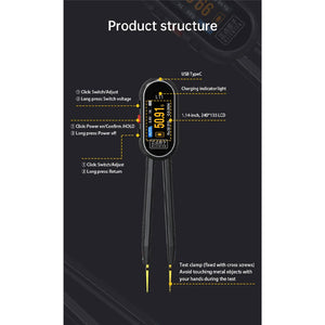 LT1 Portable Intelligent Digital Bridge Tweezers High Precision LCR Resistance Inductance Capacitance Tester