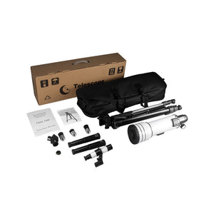 White 40070 Astronomical Telescope 70mm Aperture 16X-40X Magnification Finderscope with 1.5X/3X Barlow Lens