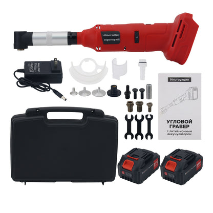 600W Cordless Angle Grinder Grout Cleaner Polisher with Two 21V 4000mAh Batteries and Plastic Box