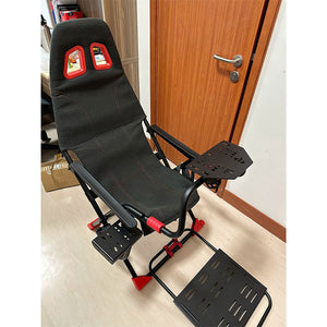HappyGame Foldable Racing Simulator Cockpit Sim Racing Cockpit 150KG Load w/ Manual Shifter Bracket