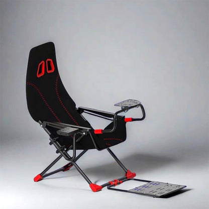 HappyGame Foldable Racing Simulator Cockpit Sim Racing Cockpit 150KG Load w/ Manual Shifter Bracket