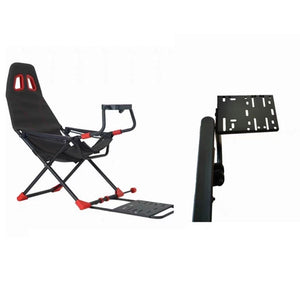 HappyGame Foldable Racing Simulator Cockpit 150KG Load w/ Large Bracket for Manual Shifter &amp; Handbrake