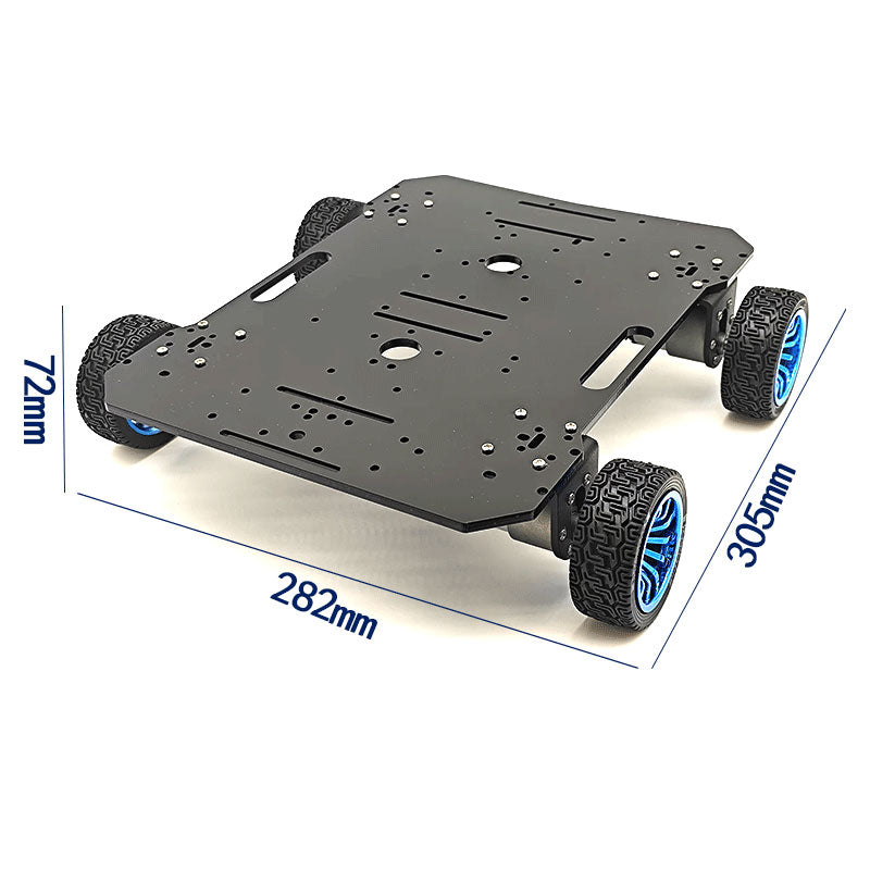 Single-layer Acrylic 4WD Chassis 305 Series 12V 320RPM Encoder Motor Differential Intelligent Car Chassis