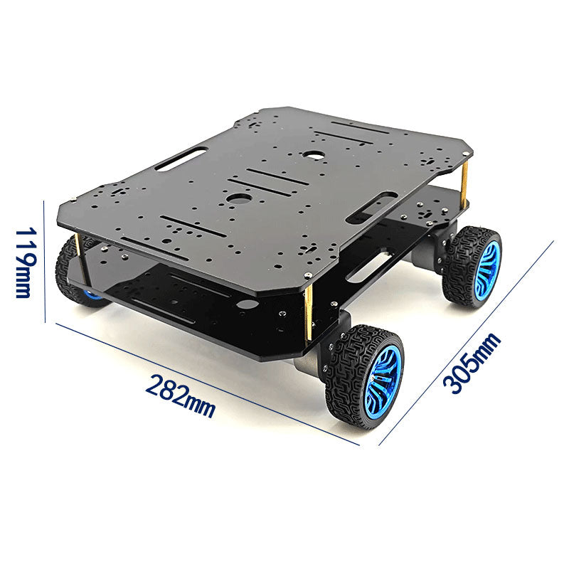 Double-layer Acrylic 4WD Chassis 305 Series 12V 320RPM Encoder Motor Differential Intelligent Car Chassis