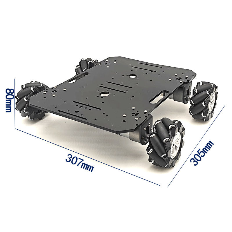 Single-layer Acrylic 4WD Chassis 305 Series 12V 320RPM Encoder Motor Intelligent Car Chassis with Mecanum Wheels