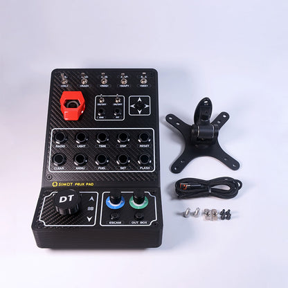 SIMDT FELIX PAD Sim Racing Button Box – 3D-Printed Frame, Carbon Fiber Panels, 14 Illuminated Buttons