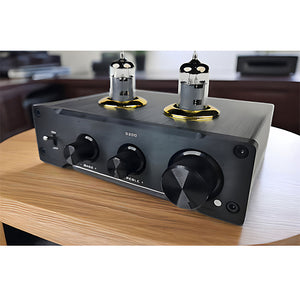 D200 Aluminum Alloy HiFi Electronic Tube Preamplifier 2xNE5532 Operational Amplifier (6J1 Electronic Tube)