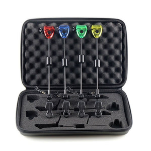 Set of 4pcs European Carp Swingers Bobbins Fishing Bite Alarm Swingers with Zippered Protective Case