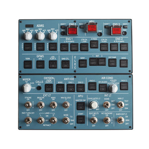 QMOVH-A Top+Bottom Panel for Mini Airbus Flight Game Simulator Compatible with MSFS2020 2024/X-Plane 11 12