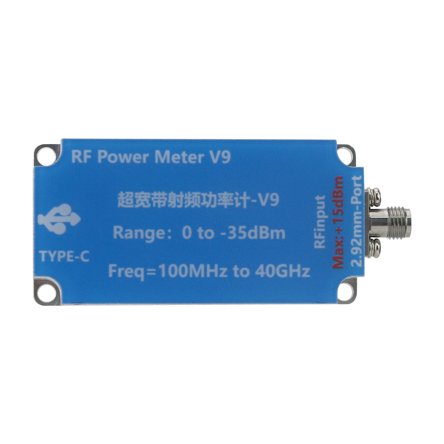 V9 100MHz - 40GHz USB Ultra-wideband RF Power Meter Upper Computer High Speed RMS Power Meter with Type-C Cable