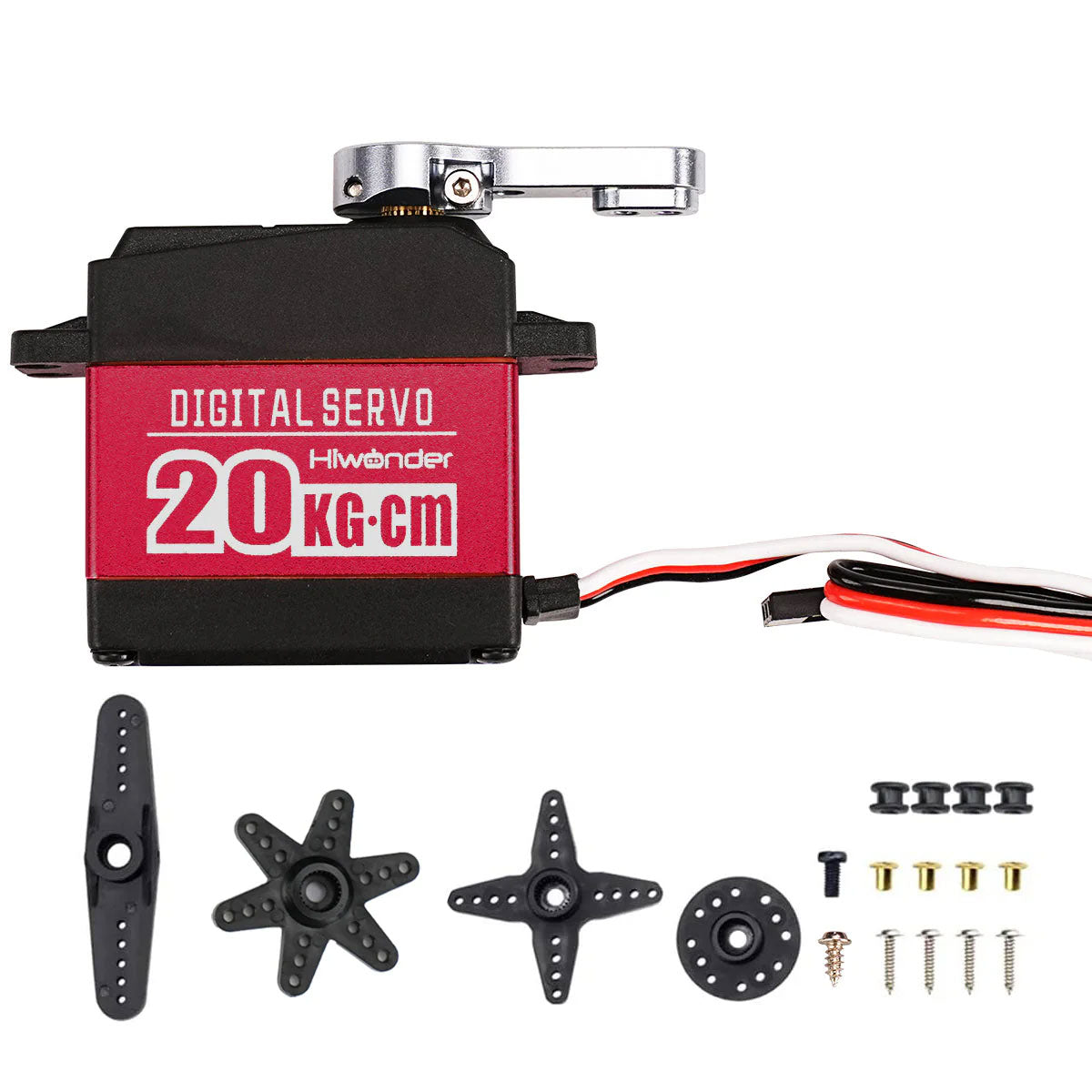Hiwonder HPS-2018 Metal Gear Digital Servo 20KG High Torque with Aluminum Case for Robots and RC Cars