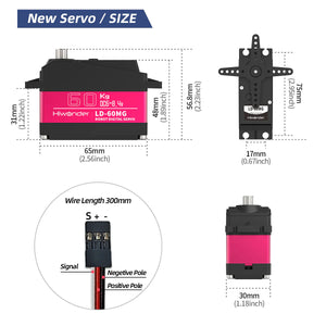 Hiwonder LD-60MG 60kg·cm High Torque Digital Servo Single-Shaft with Metal Case for RC Cars &amp; Robots