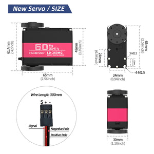 Hiwonder LD-260MG 60KG Servo Dual-Shaft Digital Servo with High Torque for Robots and Robotic Arms