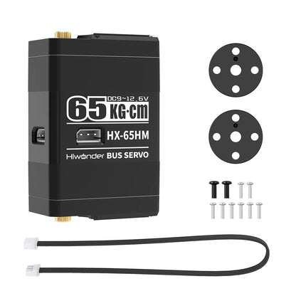 Hiwonder HX-65HM Magnetic Encoder Bus Servo 65KG Servo with Dual Output Shafts, Three Ports &amp; Feedback