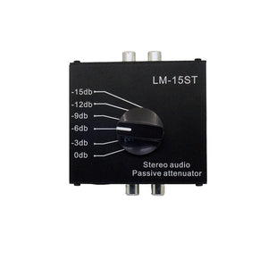 LM-15ST High Level to Low Level Dual Channel Stereo Passive Audio Attenuator Compatible with 3.5mm/6.5mm RCA