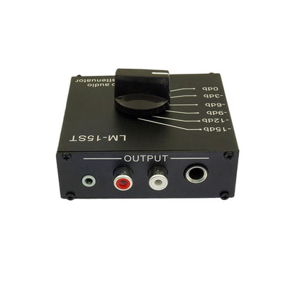 LM-15ST High Level to Low Level Dual Channel Stereo Passive Audio Attenuator Compatible with 3.5mm/6.5mm RCA