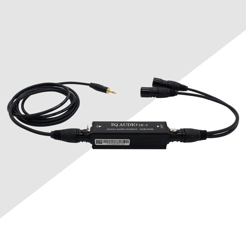 JQ AUDIO Single LR-2 Stereo Audio Signal Isolator Metal Shell Computer Noise Isolator 600ohms Input and Output with XLR Cable