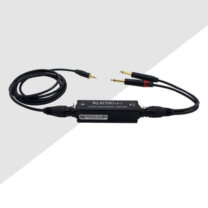 Single LR-2 Stereo Audio Signal Isolator Metal Shell Computer Noise Isolator 600ohms Input and Output with 6.5mm Cable