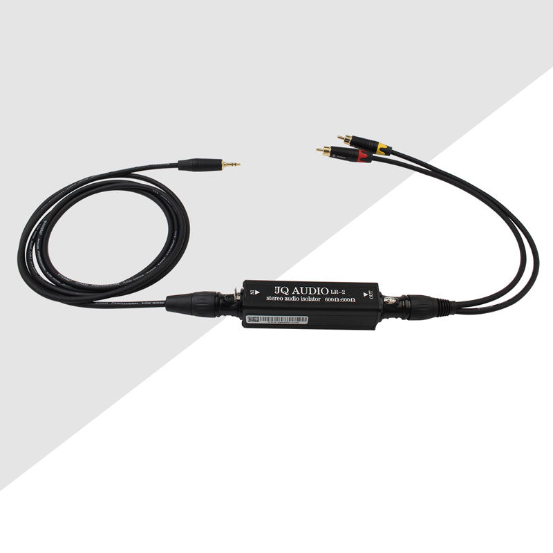 JQ AUDIO Single LR-2 Stereo Audio Signal Isolator Metal Shell Computer Noise Isolator 600ohms Input and Output with RCA Cable