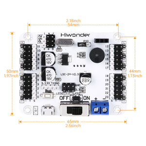 Hiwonder LSC-24 24-Channel Servo Controller Board Kit for PS2 Controller, Bluetooth, and MP3 Modules
