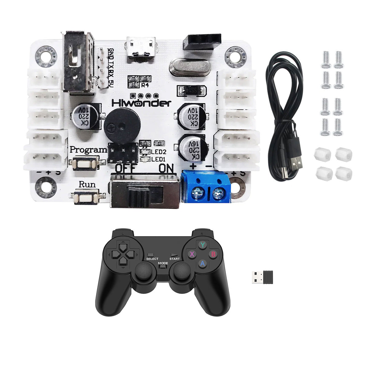 Hiwonder Universal Bus Servo Controller + Robot Gamepad for PS2 + USB Receiver for Robotic Arm/Robot
